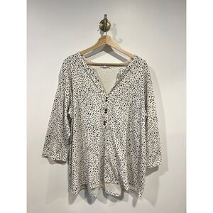 Jane & Delancey White Spotted Top